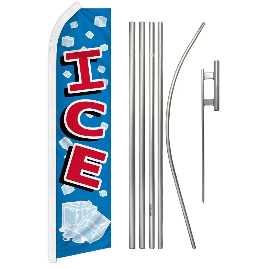 Ice Swooper Advertising Flag & Pole Kit