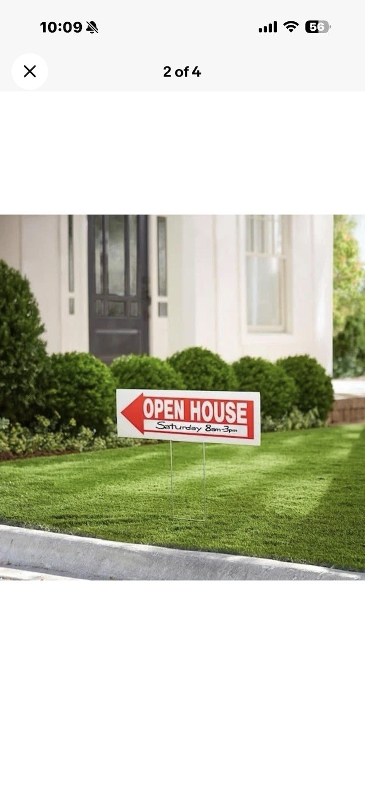 3 Pack – Plastic “Open House” Arrow Sign 6 in. x 24 in.