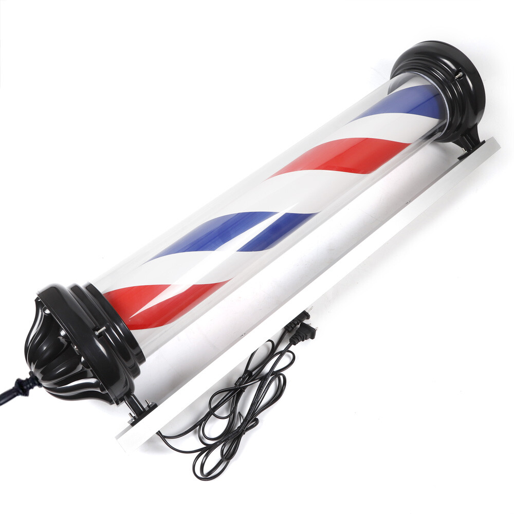 Barber Pole Light Barber Shop Rotating LED Sign Light Hair Salon Pole Light Lamp