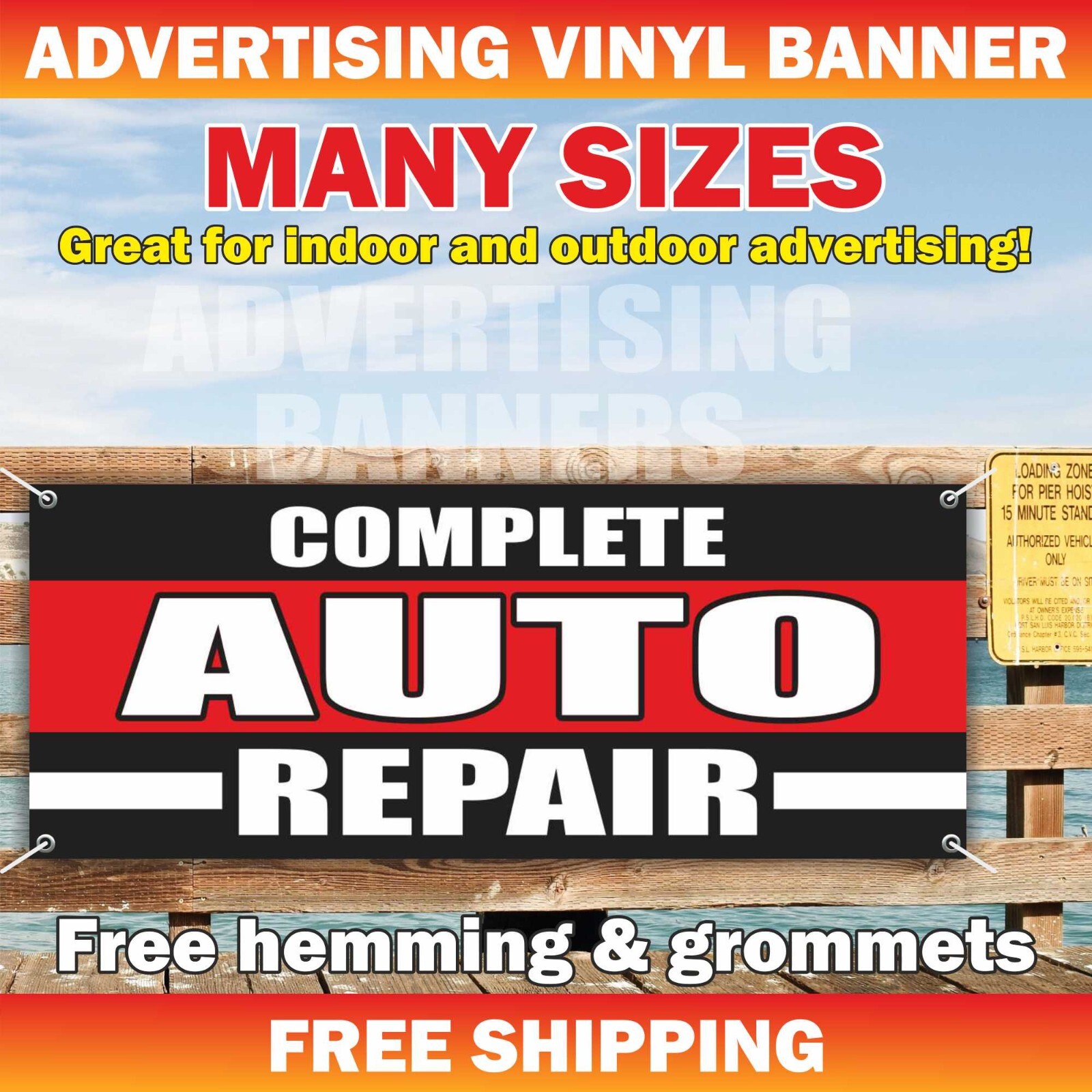 COMPLETE AUTO REPAIR Advertising Banner Vinyl Mesh Sign car service shop garage
