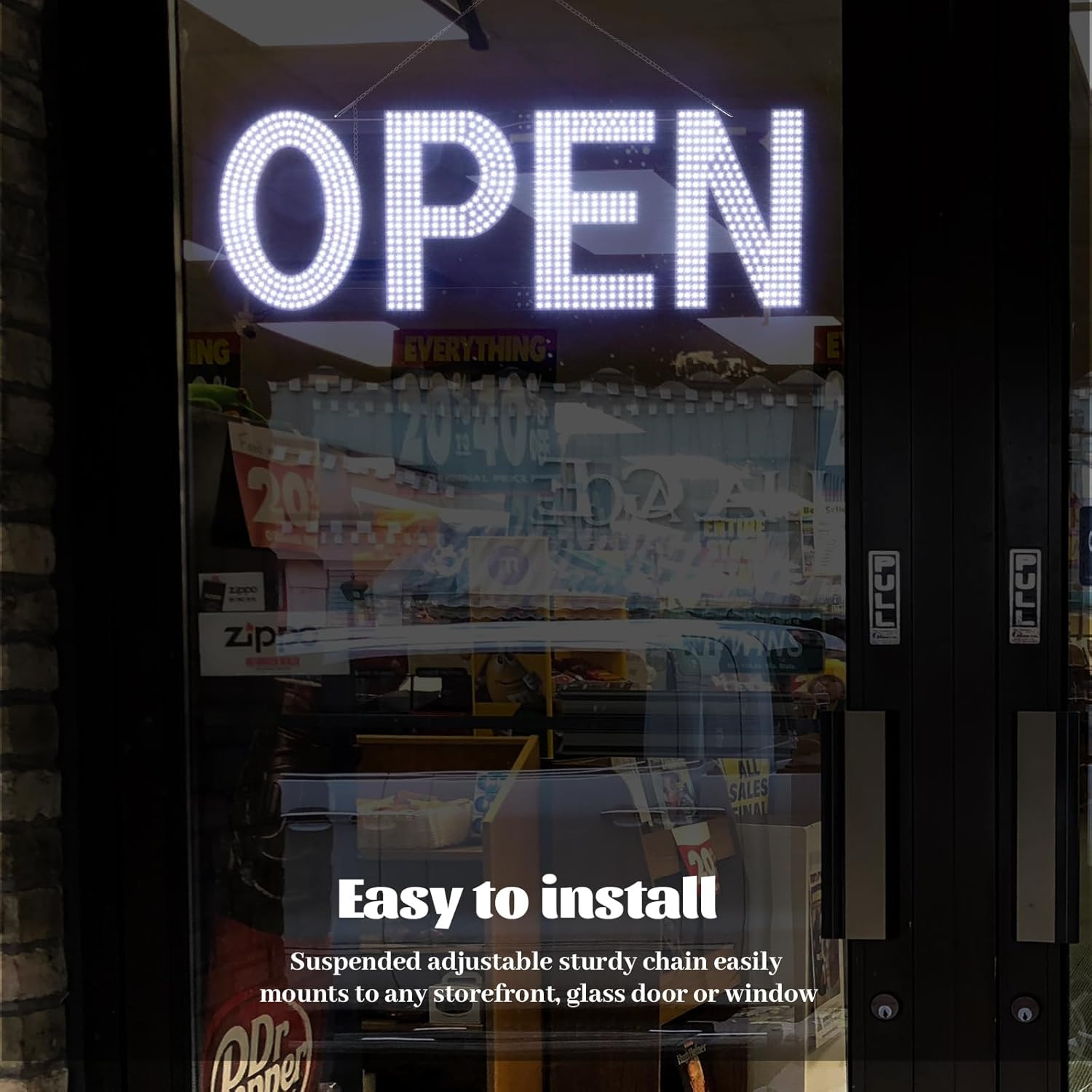 LED Open Signs for Business, 40″X14″ Dimmable Large LED Open Light up Sign with