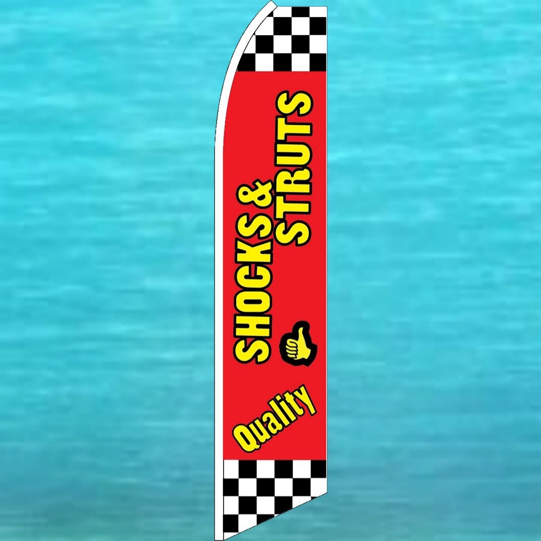 QUALITY SHOCKS & STRUTS FLUTTER FLAG Advertising Sign Feather Swooper Banner