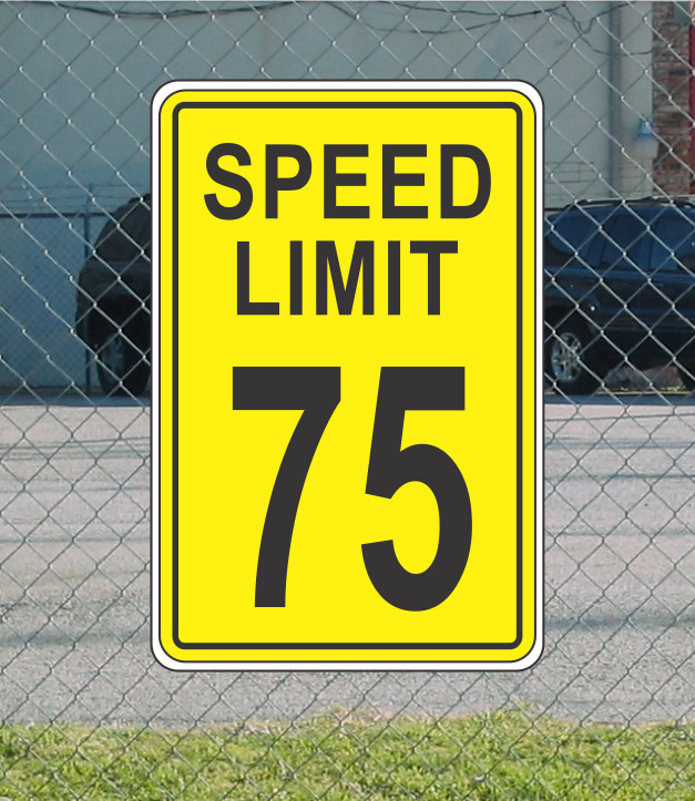 Yellow Speed Limit 75 Metal Sign for Street Road Highway Parking Lot 12″x18″ mph