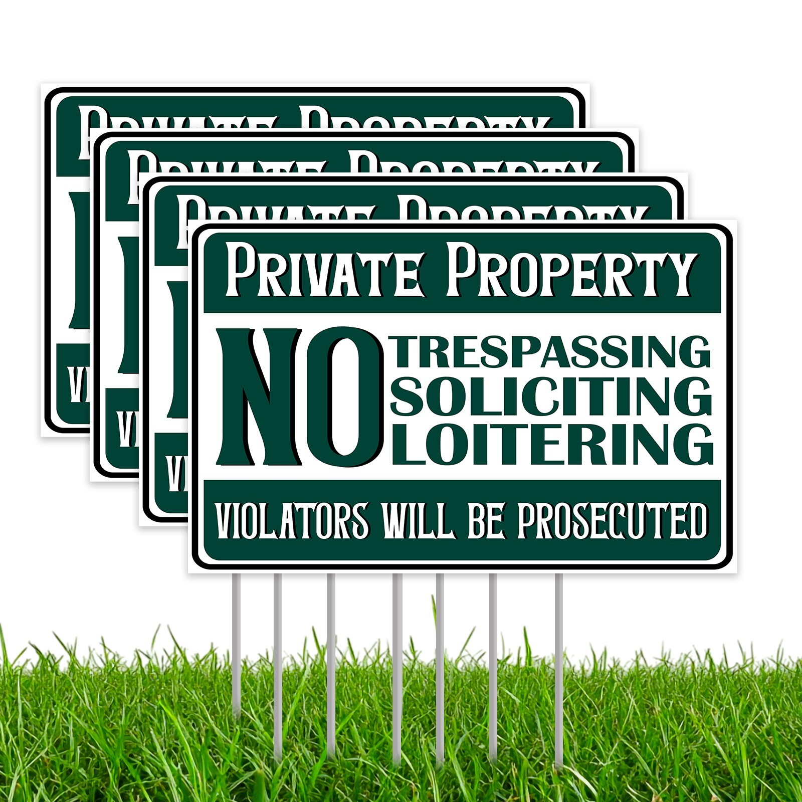 Private Property No Soliciting Loitering Trespassing Yard Sign For Home Garden