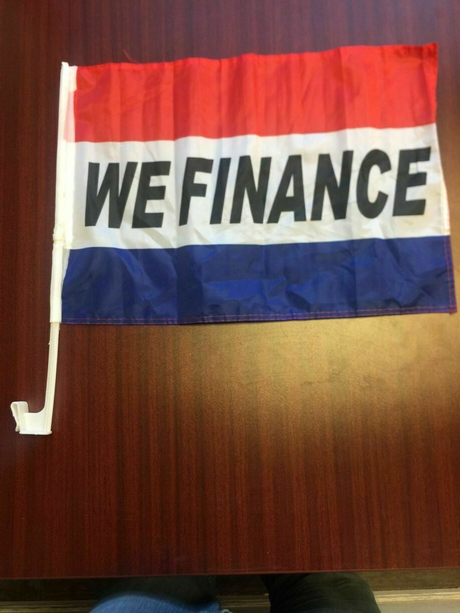100pcs only $99.99. $1/each. Free shipping. Car window flag “WE FINANCE”