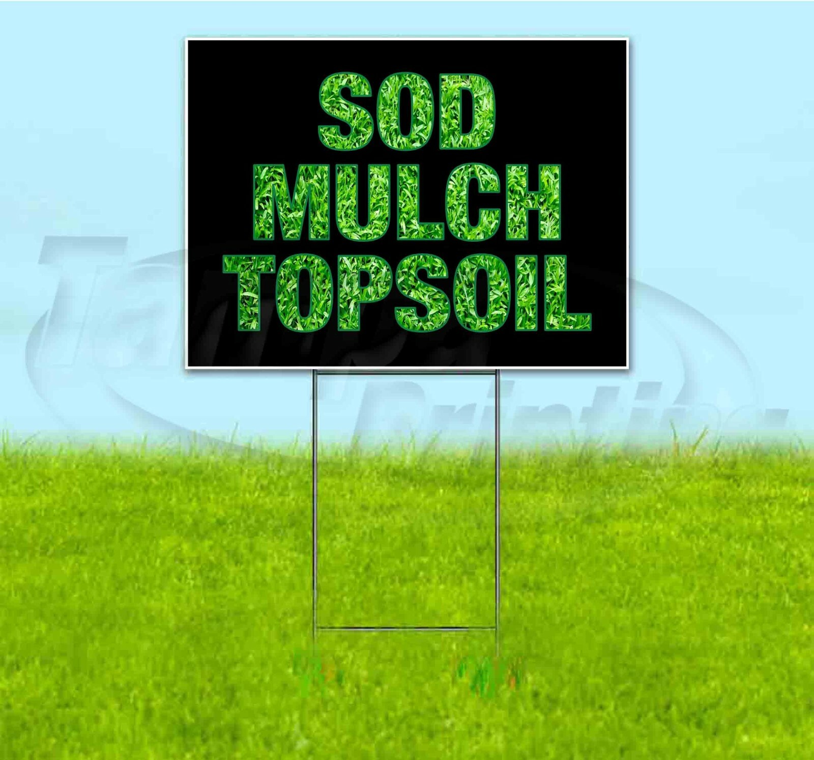 SOD MULCH TOPSOIL 18×24 Yard Sign WITH STAKE Corrugated Bandit USA LANDSCAPING