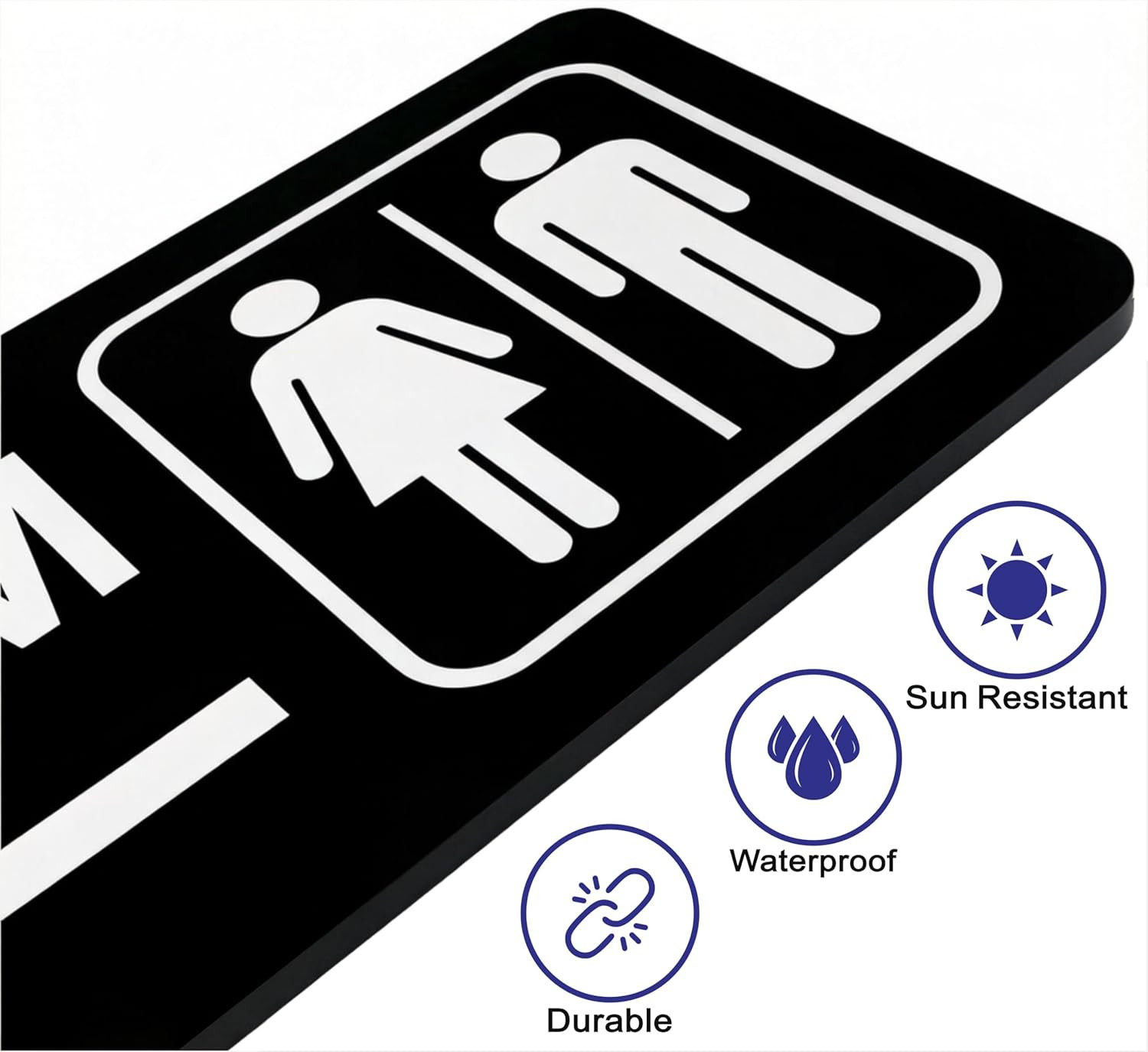 Commercial Double-Sided Restroom Sign – Restroom Sign with Arrow – Wall-Mounted