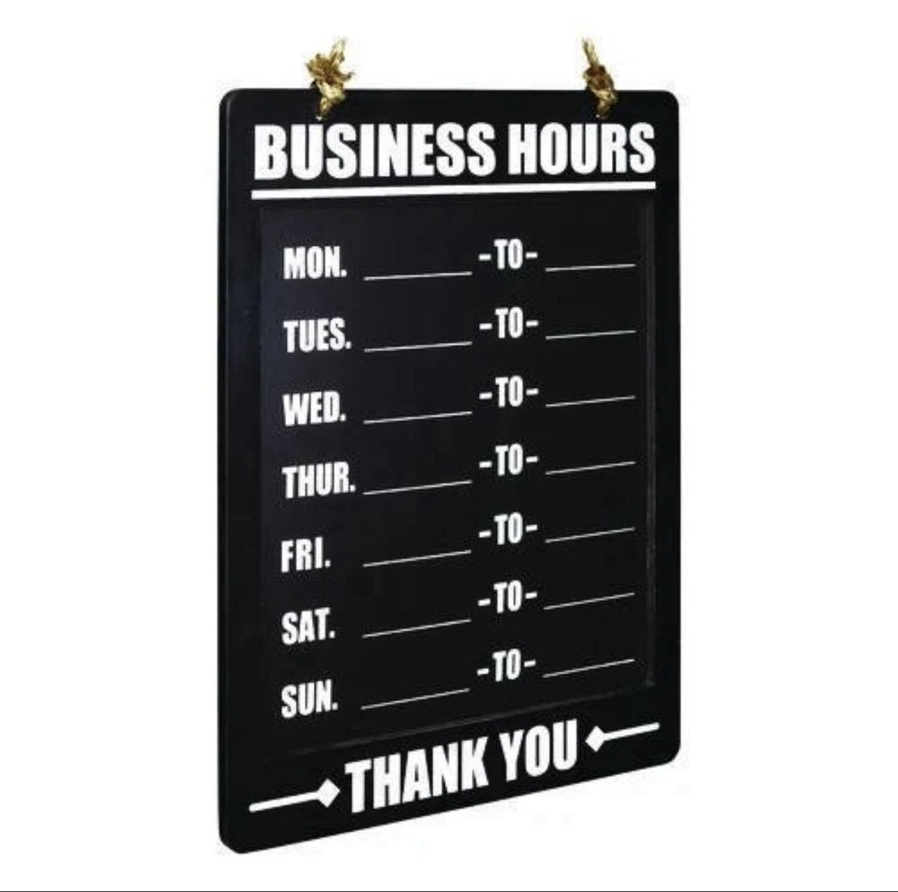 Excello Global Products Hanging Business Hours Chalkboard Door Sign 10×13.75″