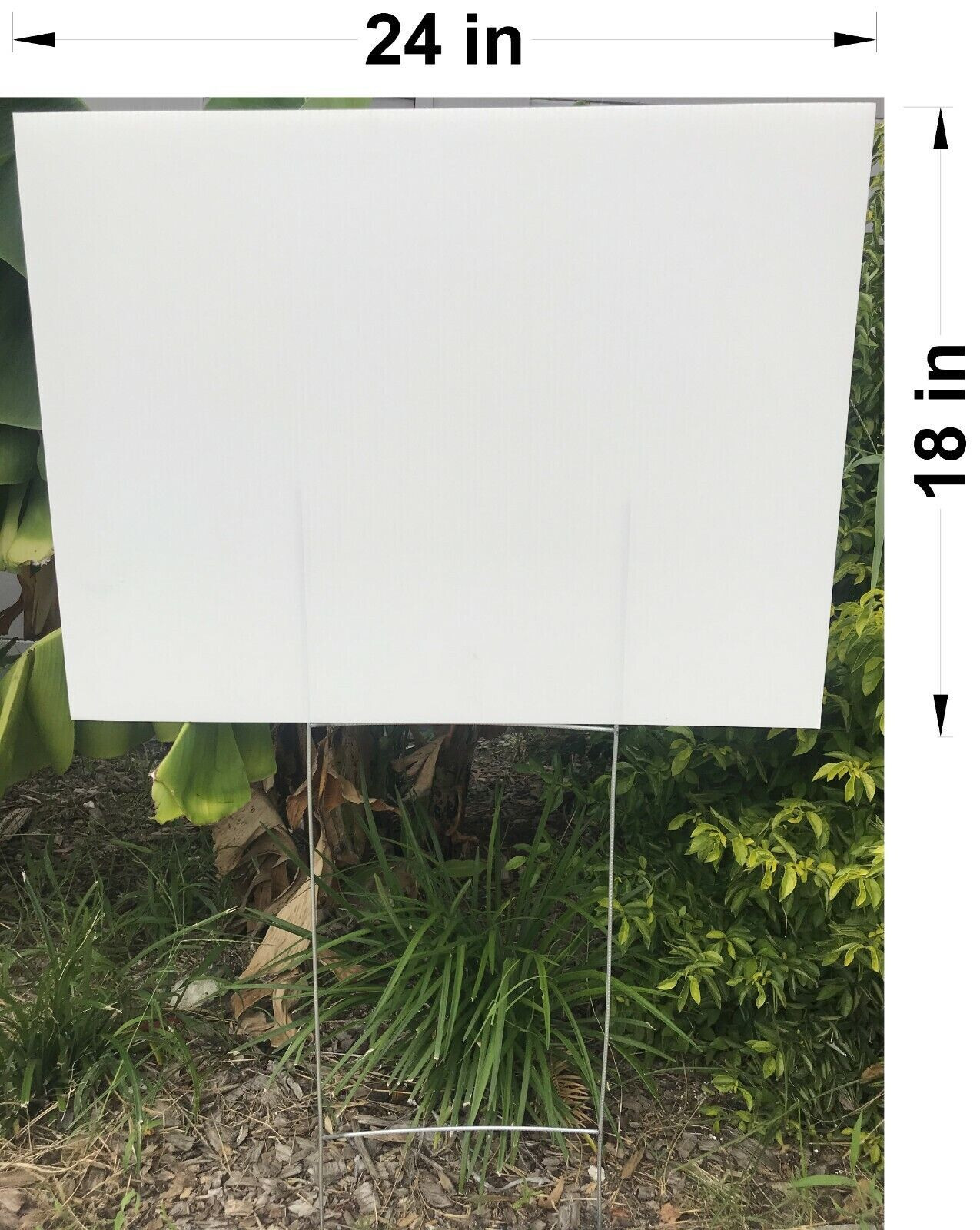 Blank Yard Signs (25-Pack) – White – 18″ x 24″ – With 30×10″ Double H Stakes