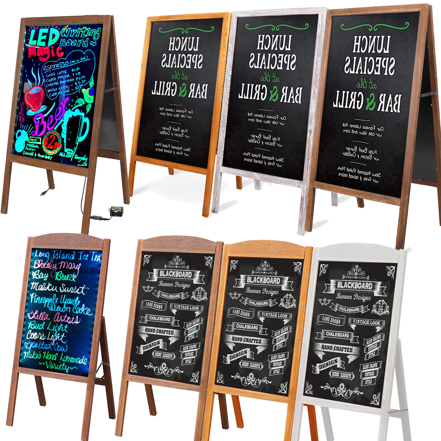 All Types Chalkboard Message Sign Easy Erasable Clear Cafe Writing Blackboard