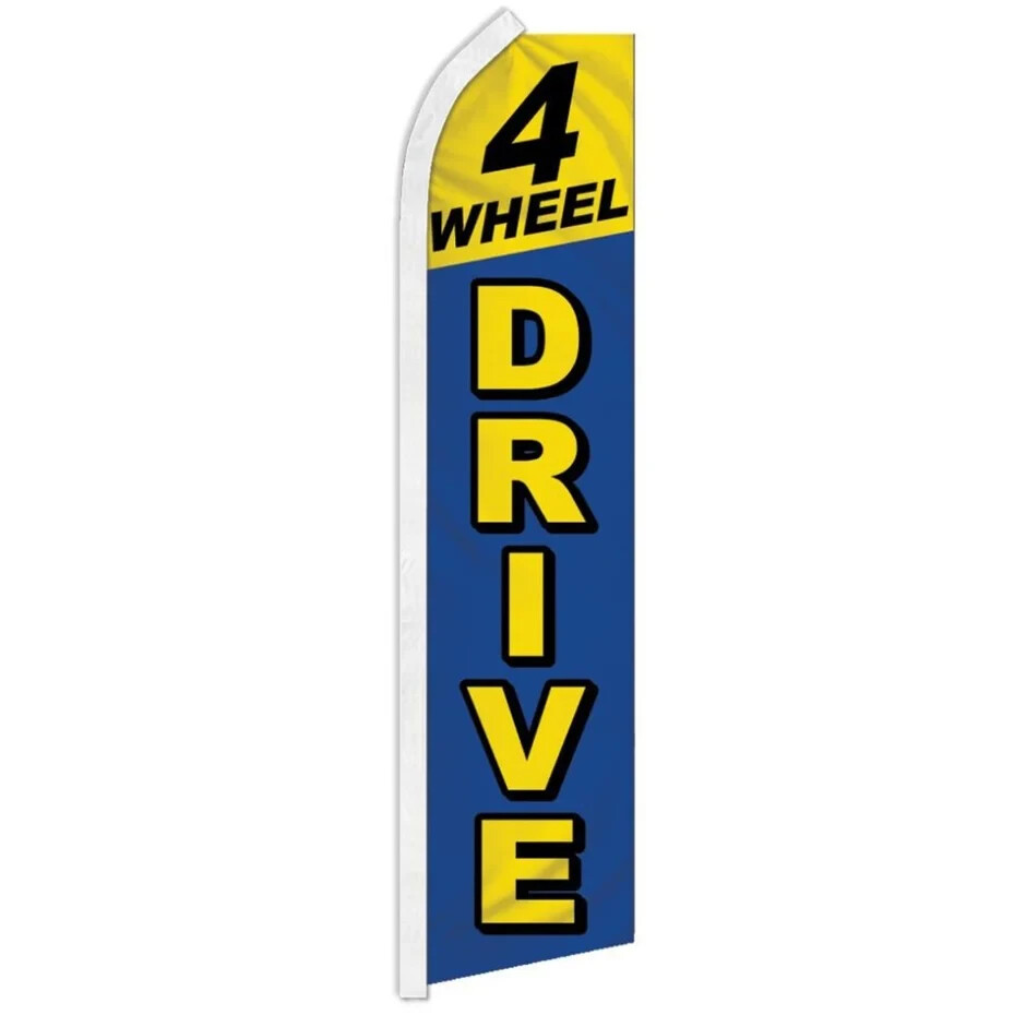 Auto 4 Wheel Drive In Signs Variations Swooper Flutter Advertising Banner Flags
