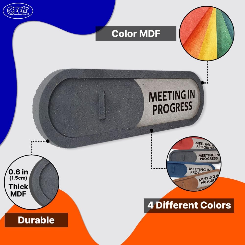 Vacant Meeting in Progress Slider Door Sign for Home Office Premium MDF