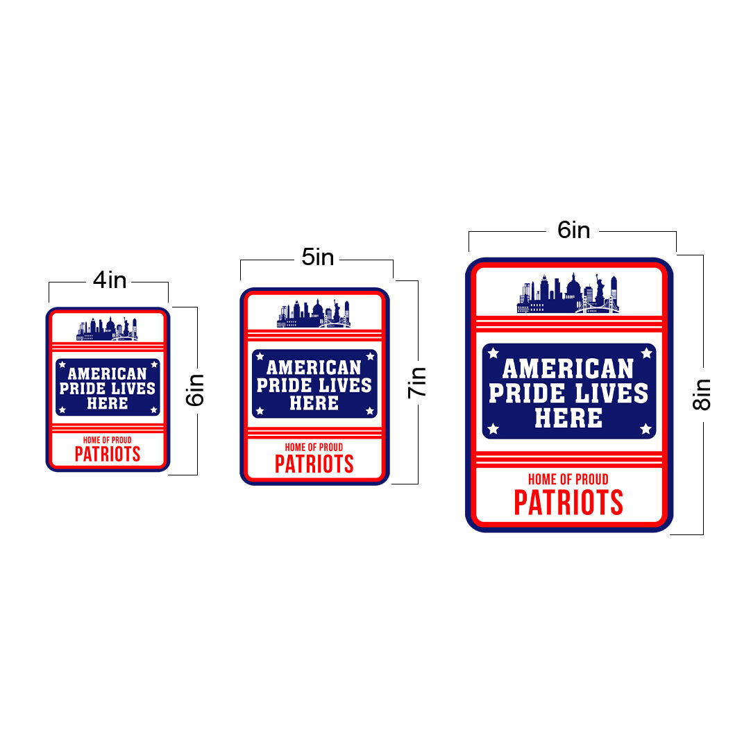 Portrait Round Plus American Pride Lives Here: Home of Proud Patriots Sign