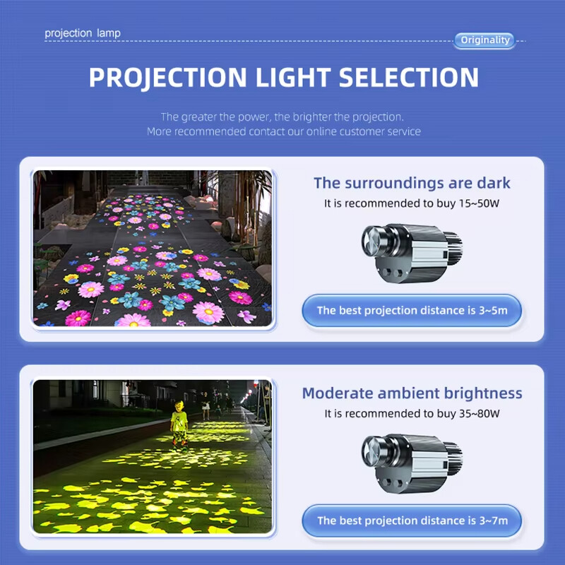 15W-600W Custom Dynamic Effect Projection Lights Waterproof LED Gobo Projector