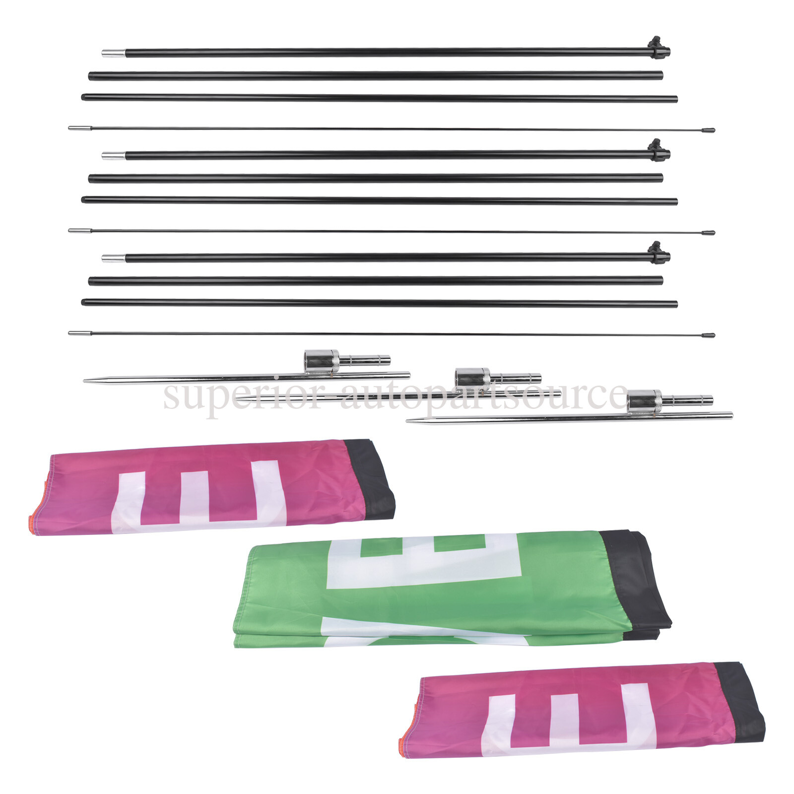 Open Feather Flags w/Pole Kit Durable Stretch Fabric Flag Portable &Convenient