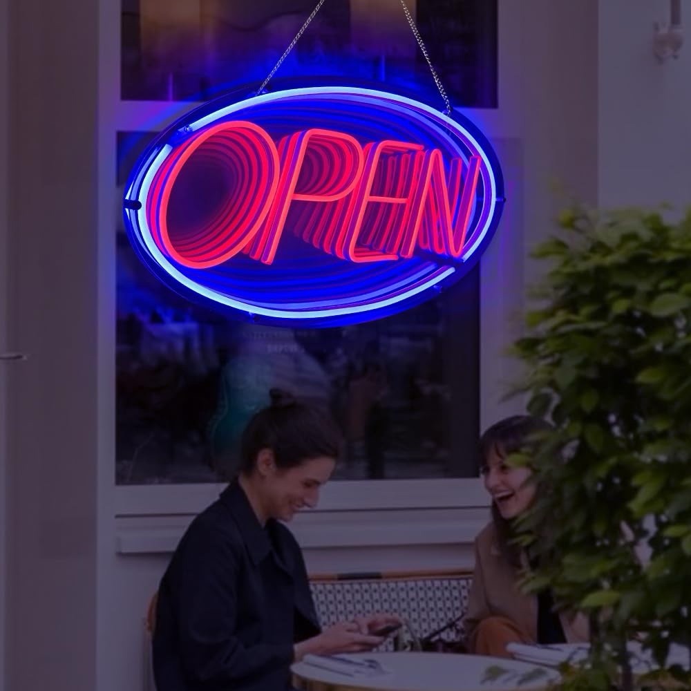 OPEN Signs for Business – Neon Sign for Business Ultra Bright LED, ON/OFF Switch