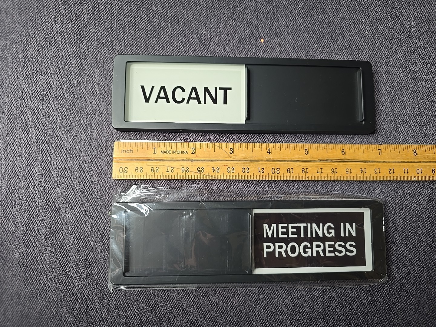 Sliding Office Door Signs Lot Of 2 Meeting In Progress Vacant Office Signs NEW