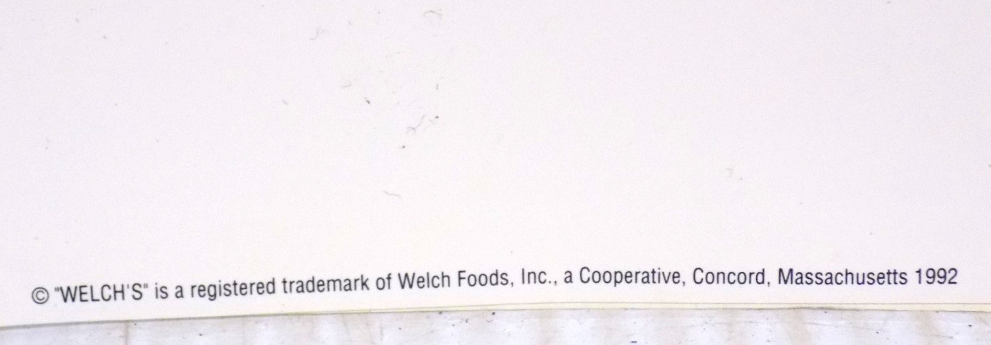 1992 Welch’s Flavor Cooler Door Vertical Static Cling Vinyl Price Sticker Unused
