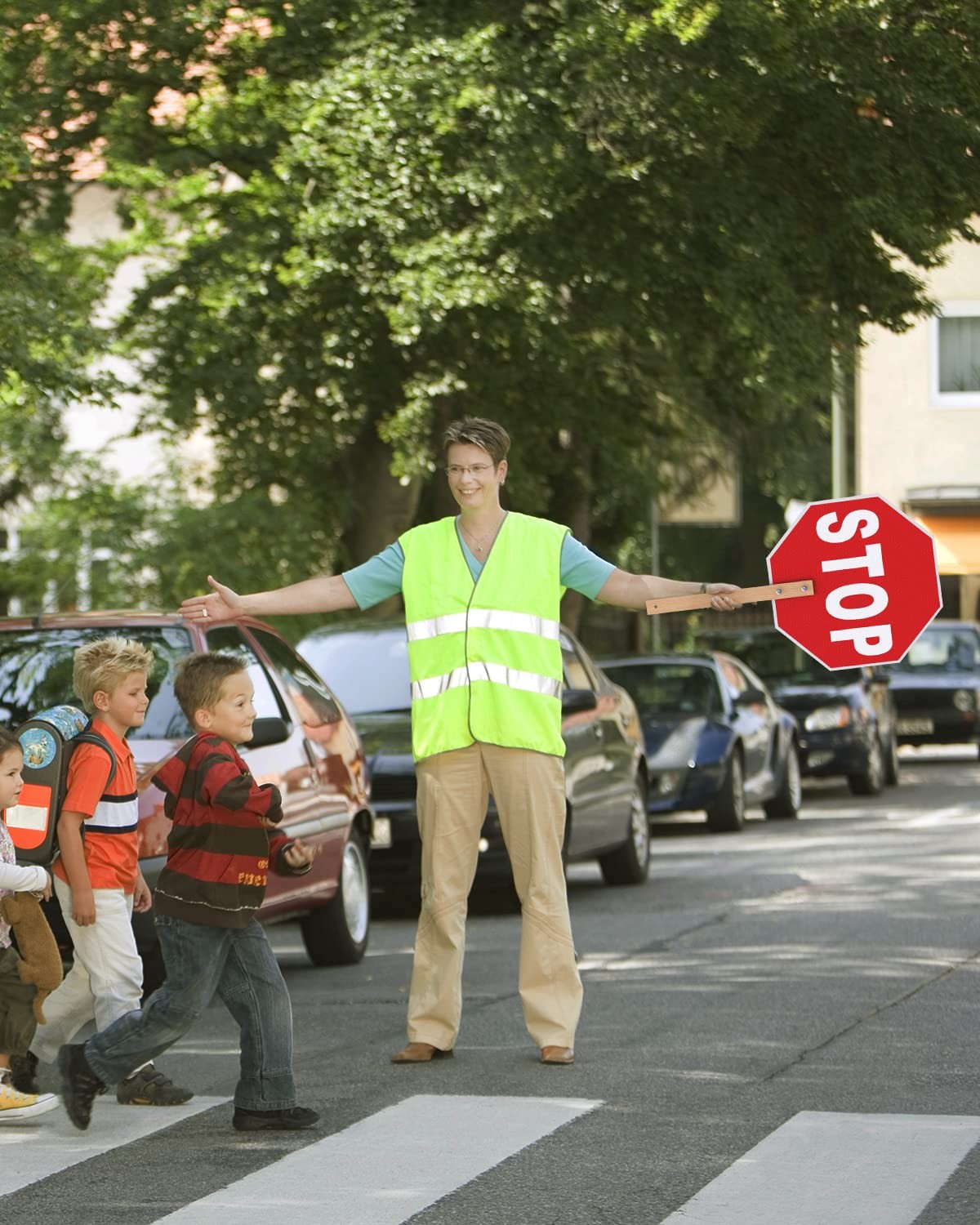 Stop Slow Sign, Double Sided Street Slow Warning Reflective Signs, 13×13 inch
