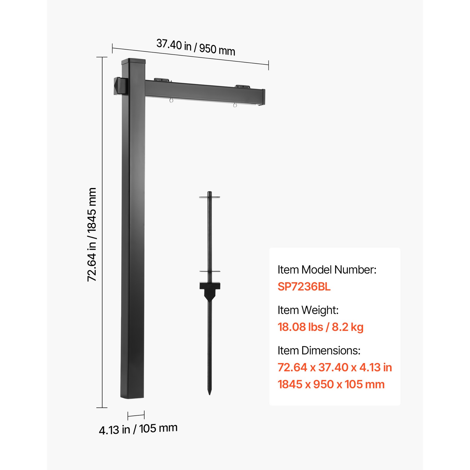 Uimoso 6 ft Black PVC Real Estate Yard Sign Holder for Outdoor Use