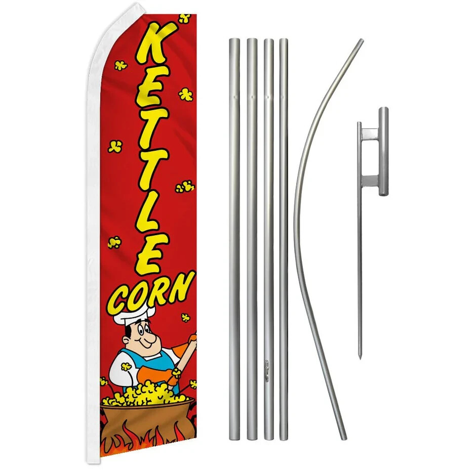 Kettle Corn Swooper Advertising Flag & Pole Kit