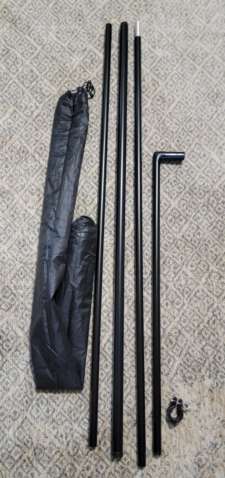 Anley Rectangle Feather Flutter Flag Pole Set -Pole Set Only- for 2.5’x8′ Flags