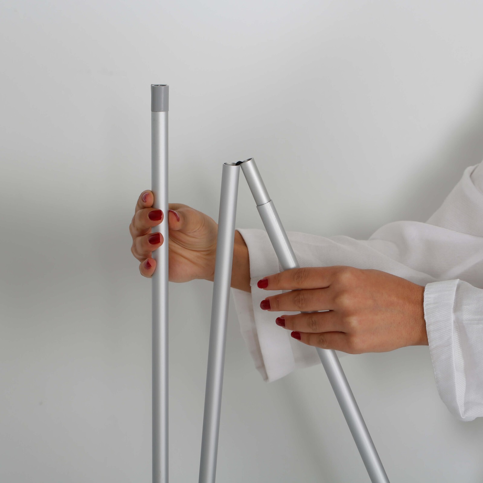 Retractable Banner Stand- Floor Standing Eco Roll Banner Holder Silver Aluminum