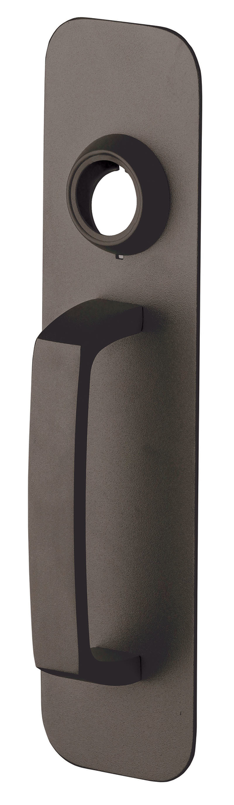 Exit Trim – Nightlatch Pull Handle x Plate, Less Cylinder, Powder Coated Dark Br