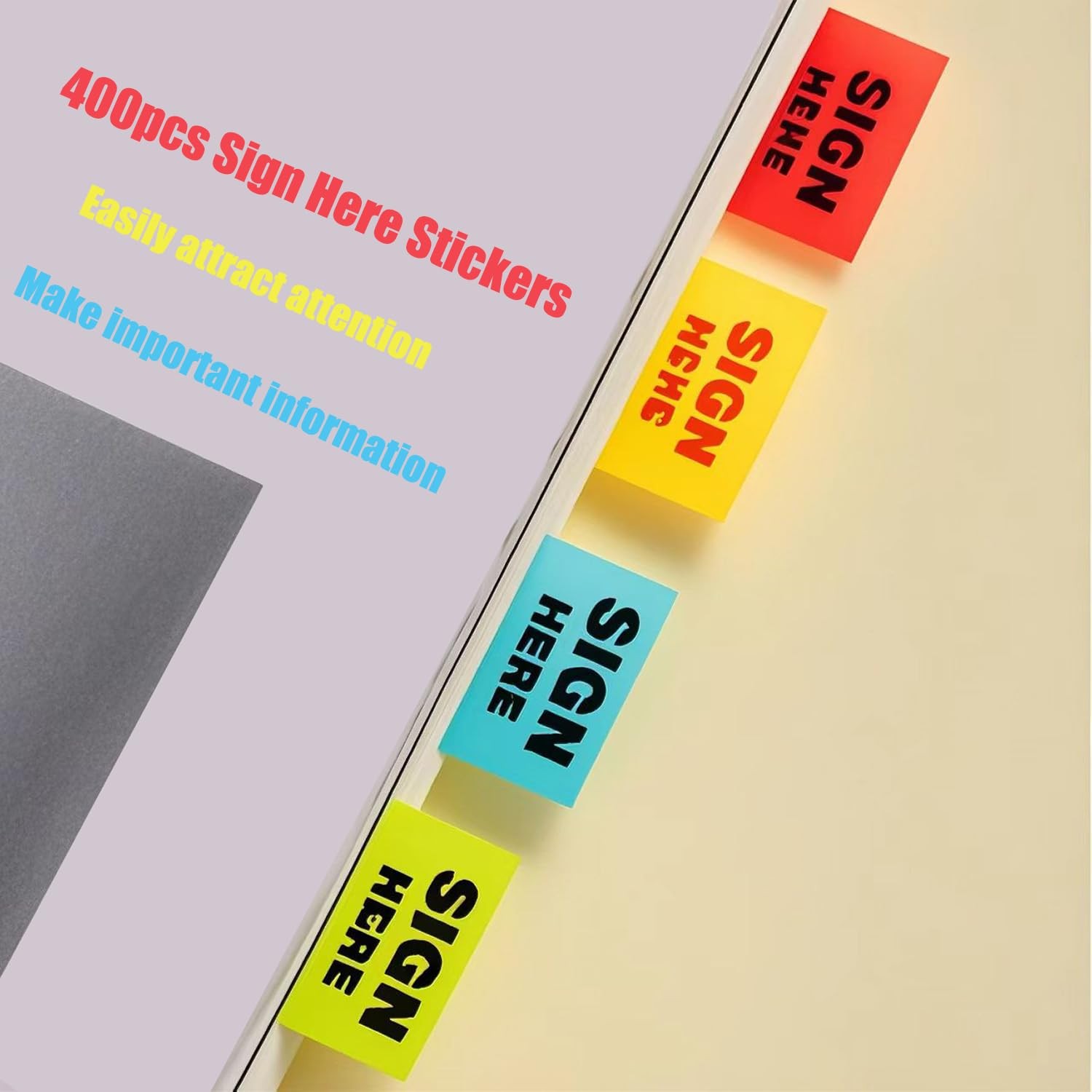 400PCS Sign Here Tabs – Arrow Labels Stickers Adhesive Sign Here Stickers Tabs S