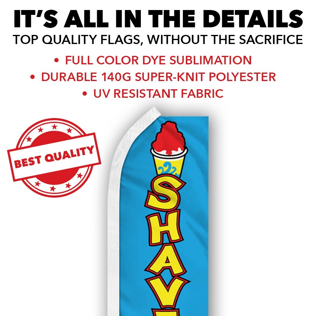 Shaved Ice Advertising Swooper Feather Flutter Flag Concessions Food