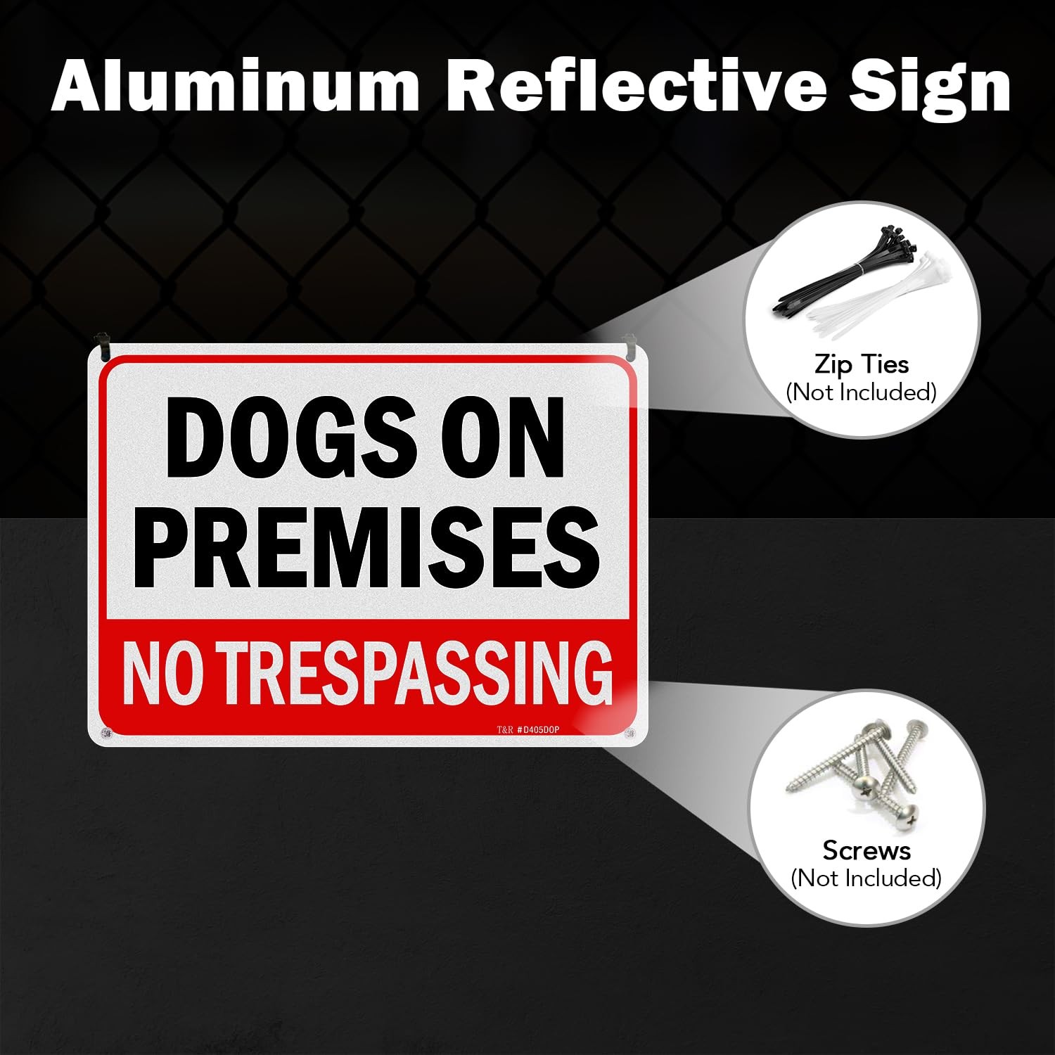 Dogs On Premises No Trespassing Sign – 2 Pack – 10 x 7 Inches Rust .040 Alumi…