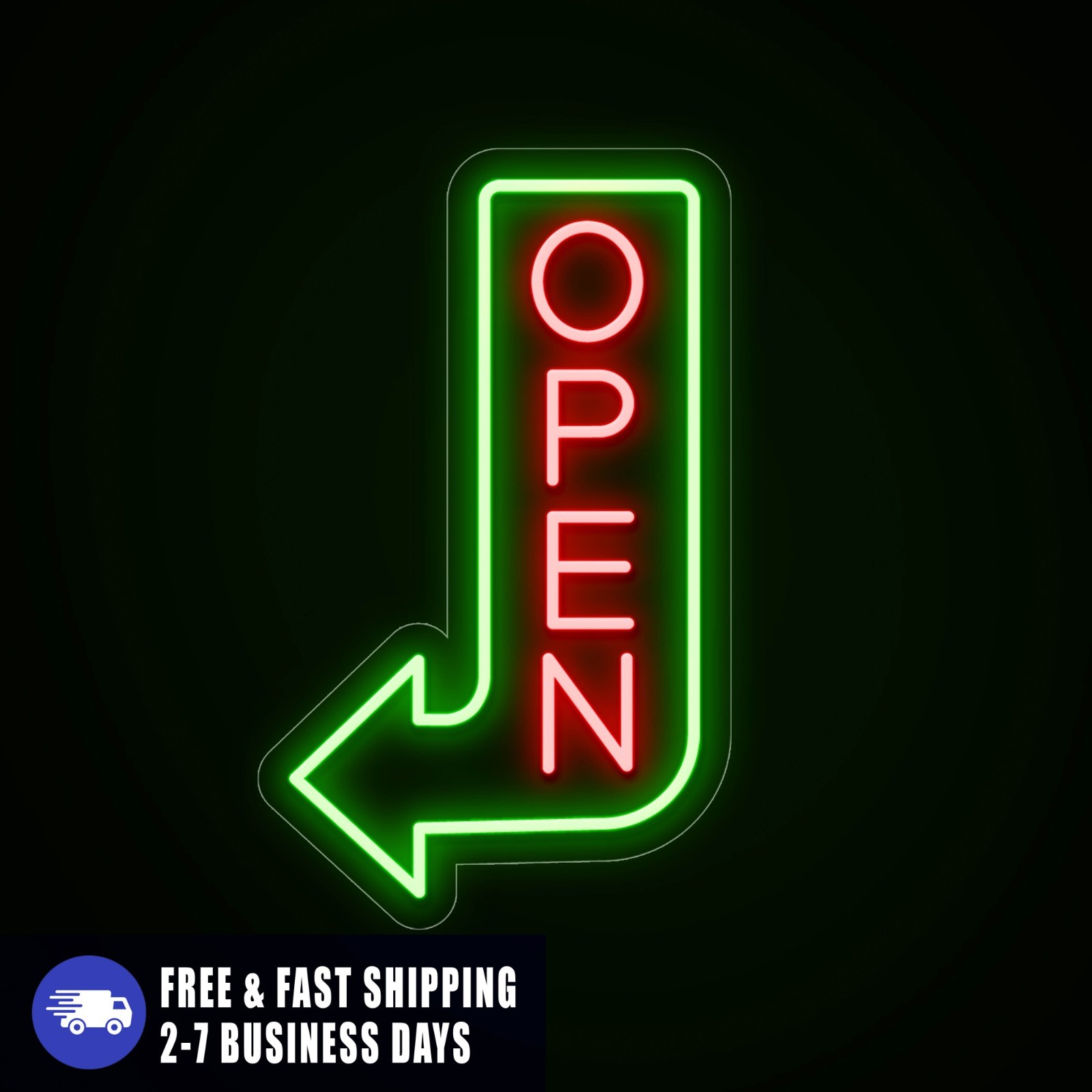 Waterproof Neon Open Bar Arrow Sign for Outdoors: Vertical LED Neon for Business