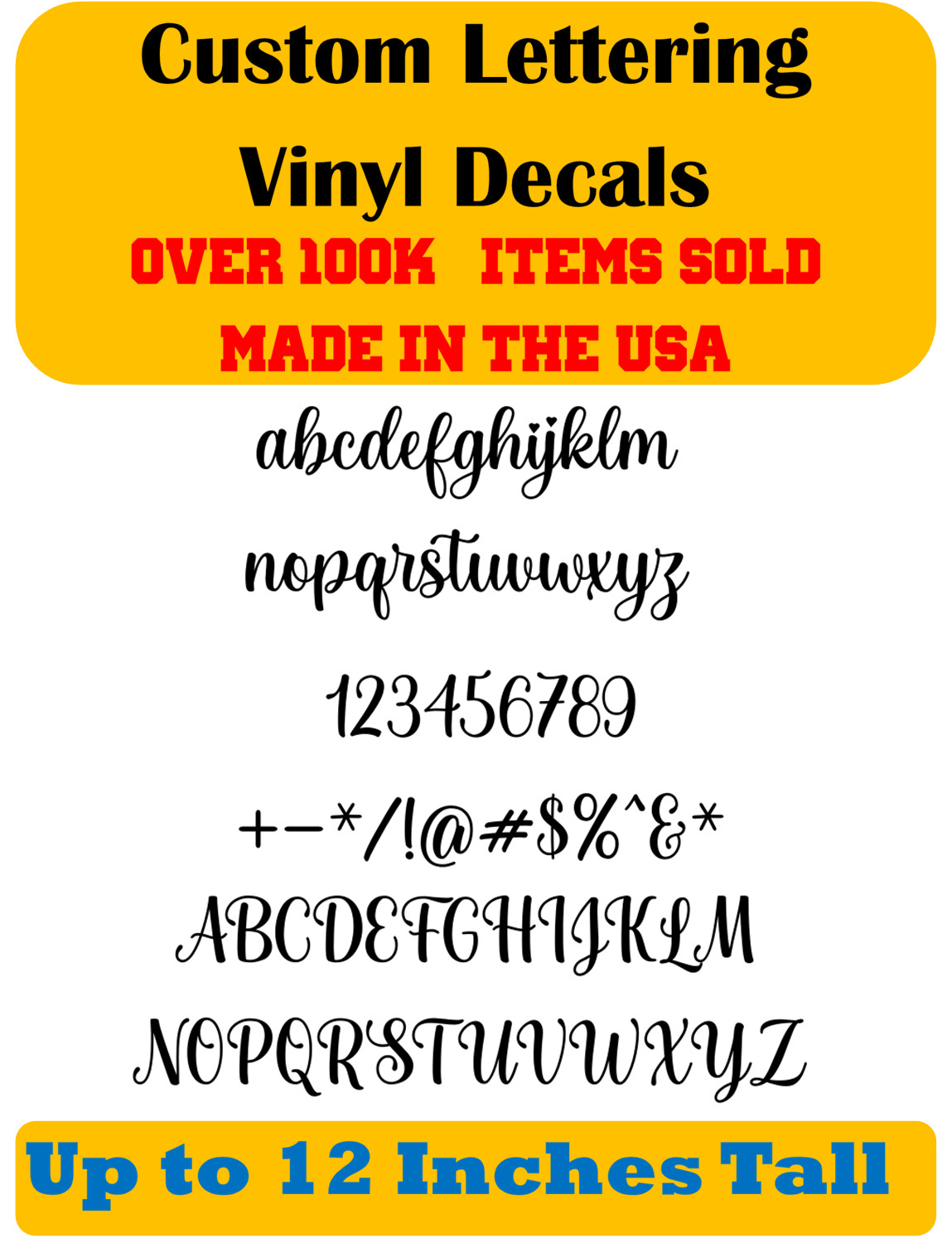 Custom Personalized Decal Vinyl Lettering Text Business Sign Calligraphy Script8