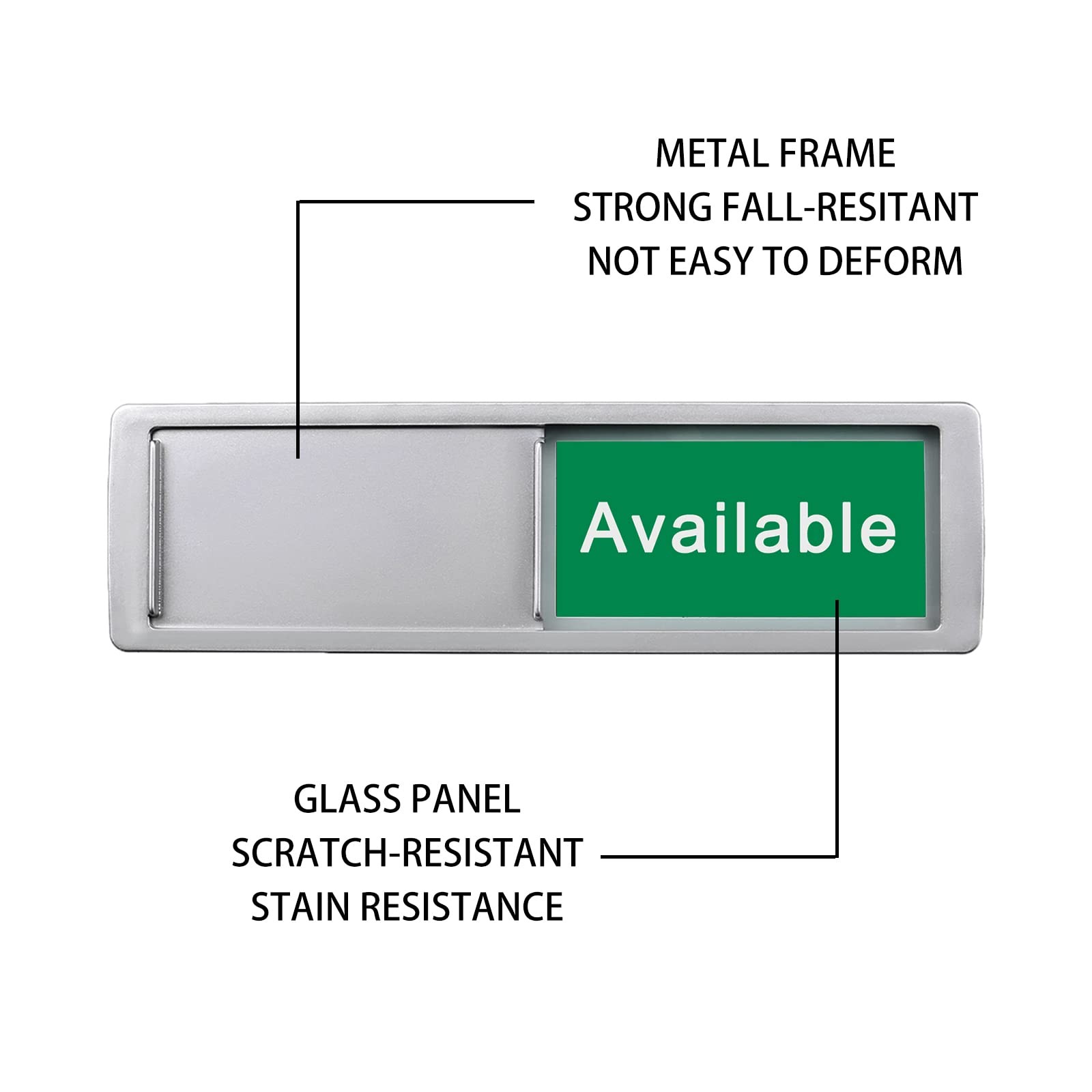 Vacant Occupied Slider Door Sign 7×2 inch In Use Available Privacy Indicator