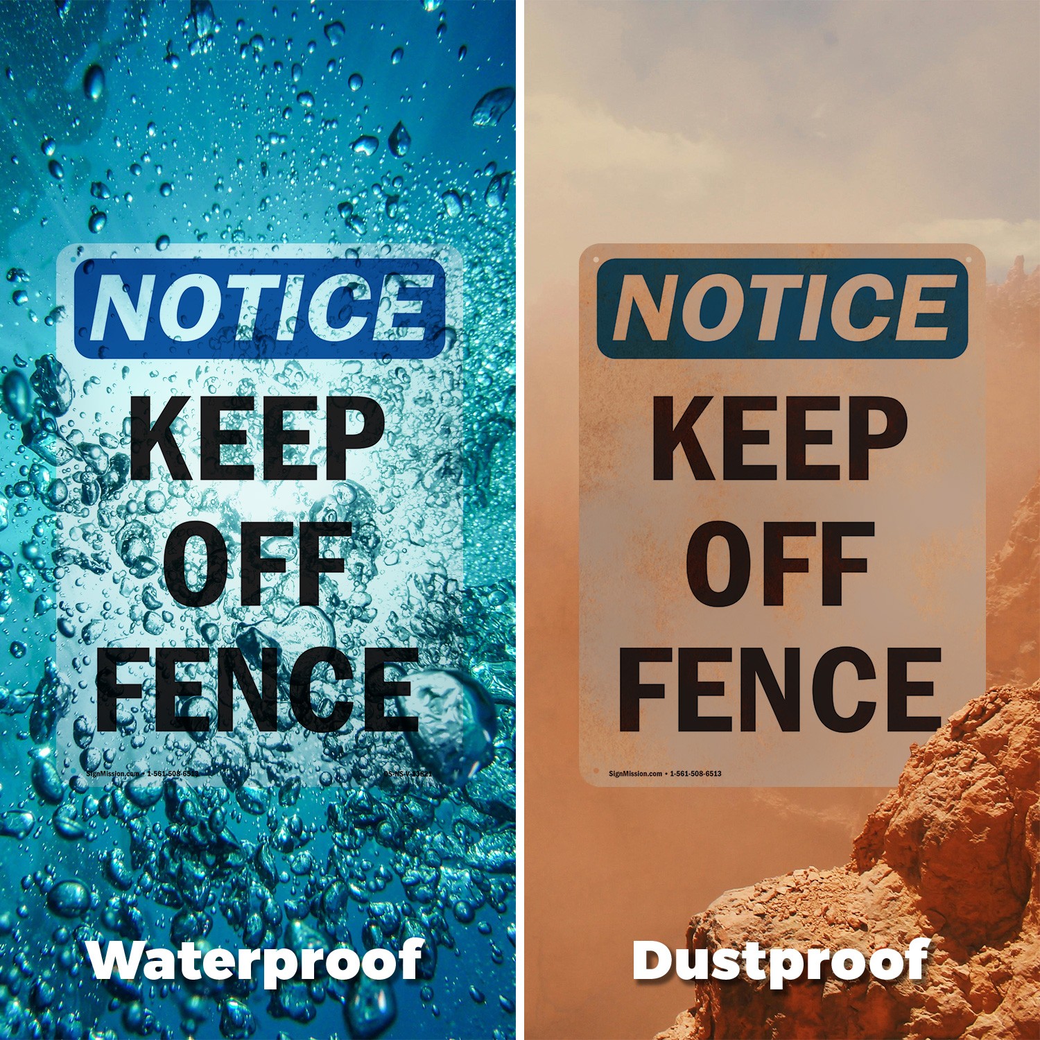Keep Off Fence OSHA Notice Sign Metal, Plastic, Or Decal – 5 or 10 Pack