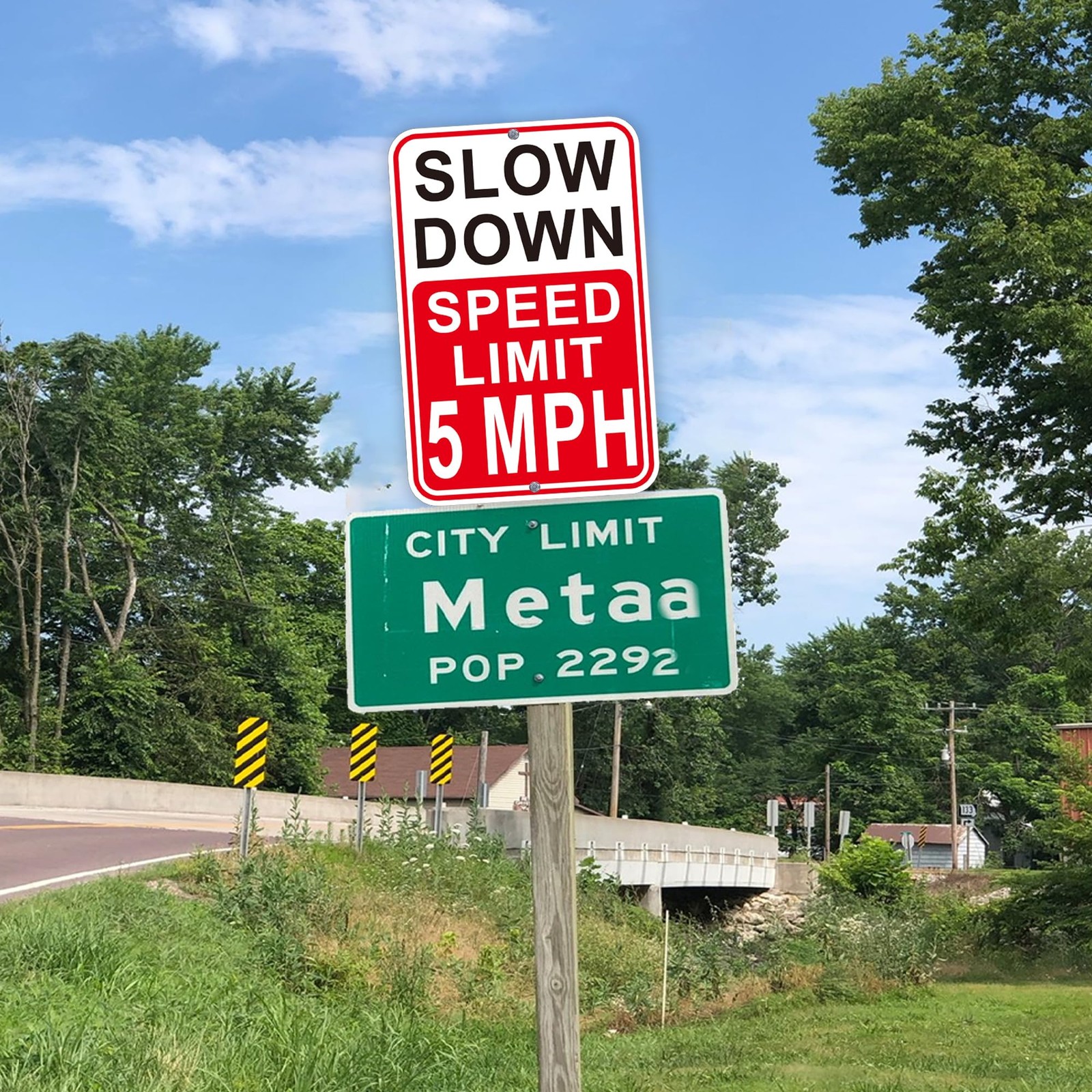 Slow Down Speed Limit 5MPH Sign, 18 x 12 Inches, Reflective Aluminum, Fade Re…