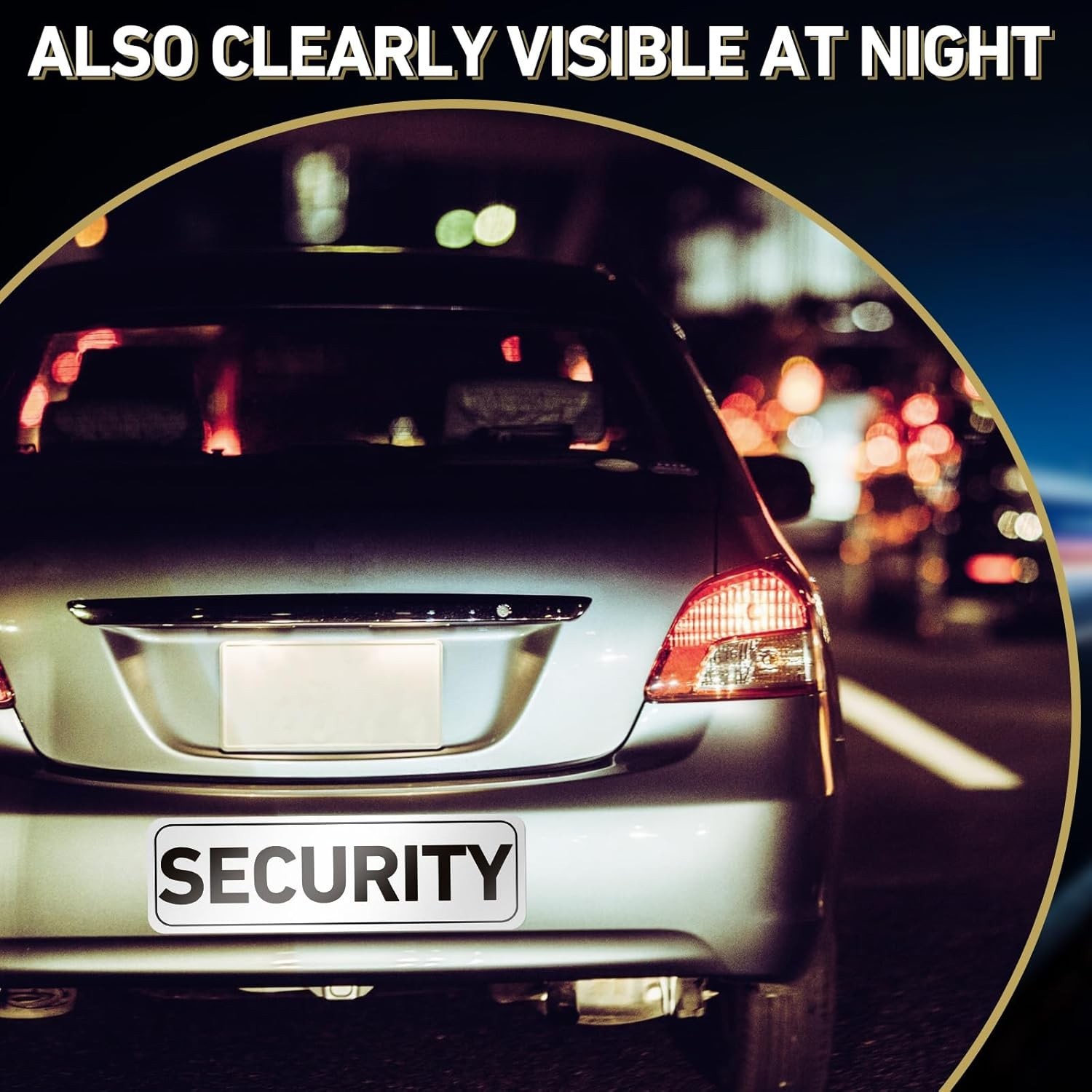 Security Car Magnet Signs 4 Pack Waterproof Reflective Heavy Duty Decals