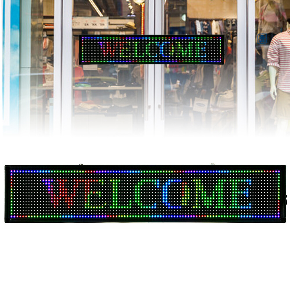 LED Sign 40″ X 8″ Scrolling Message Display Board 7 Color Programmable