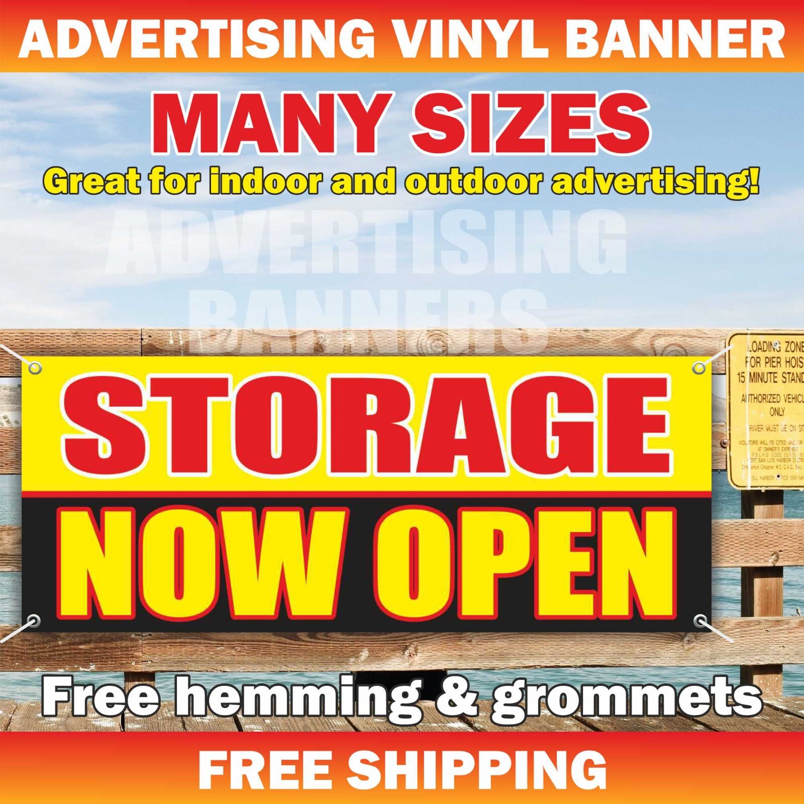 STORAGE Now Open Advertising Banner Vinyl Sign Rv Boat Rent Space Secure Indoor