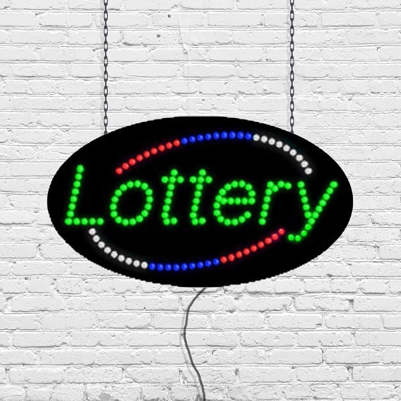 LED Lottery Sign for Retail Displays | Light Up Sign | 15″H x 27″W x 2″D
