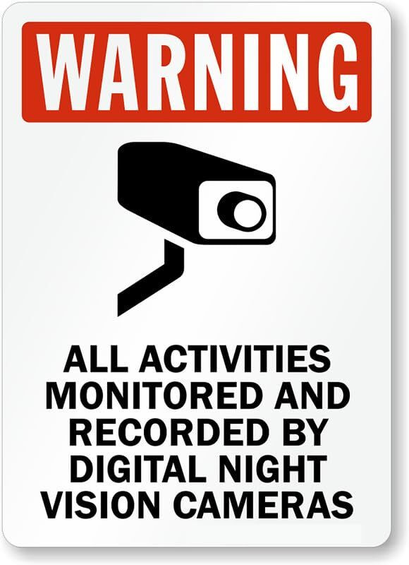 Video Surveillance Sign Aluminum Weatherproof 8×12 Outdoor Security