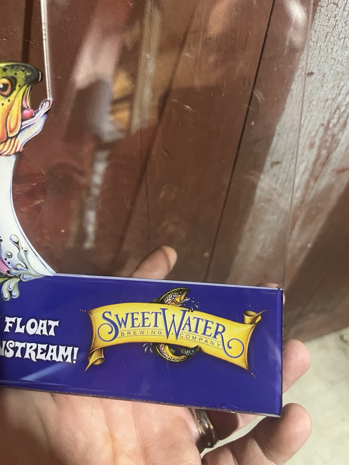 Sweetwater Brewing Co Trout Acrylic Restaurant Sign Holder Beer Bar Menu Stand