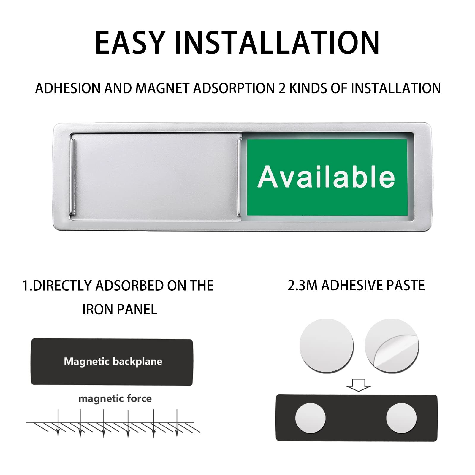 Vacant Occupied Slider Door Sign 7×2 inch In Use Available Privacy Indicator