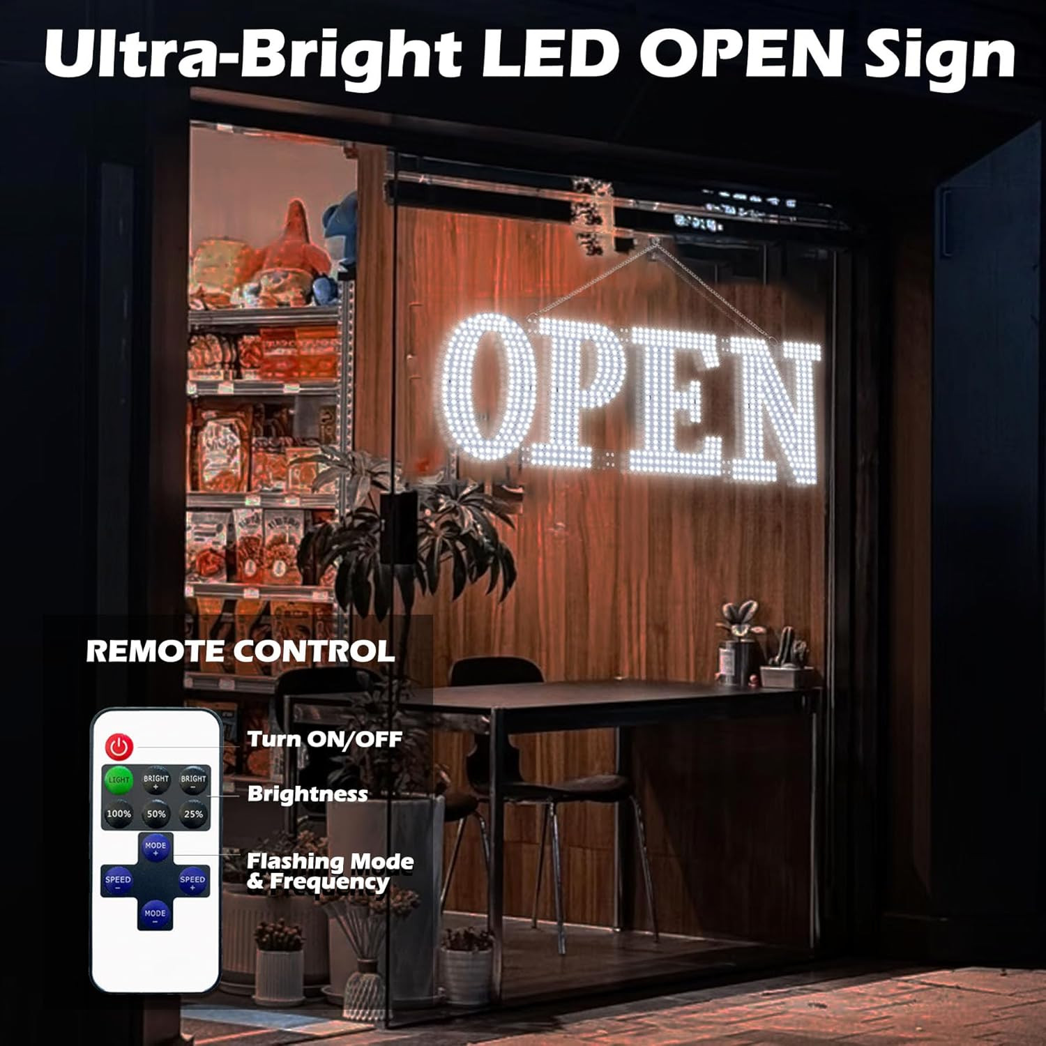 Led Open Signs for Business 40X14In Big Open Sign Led W/Remote Control Window Wa