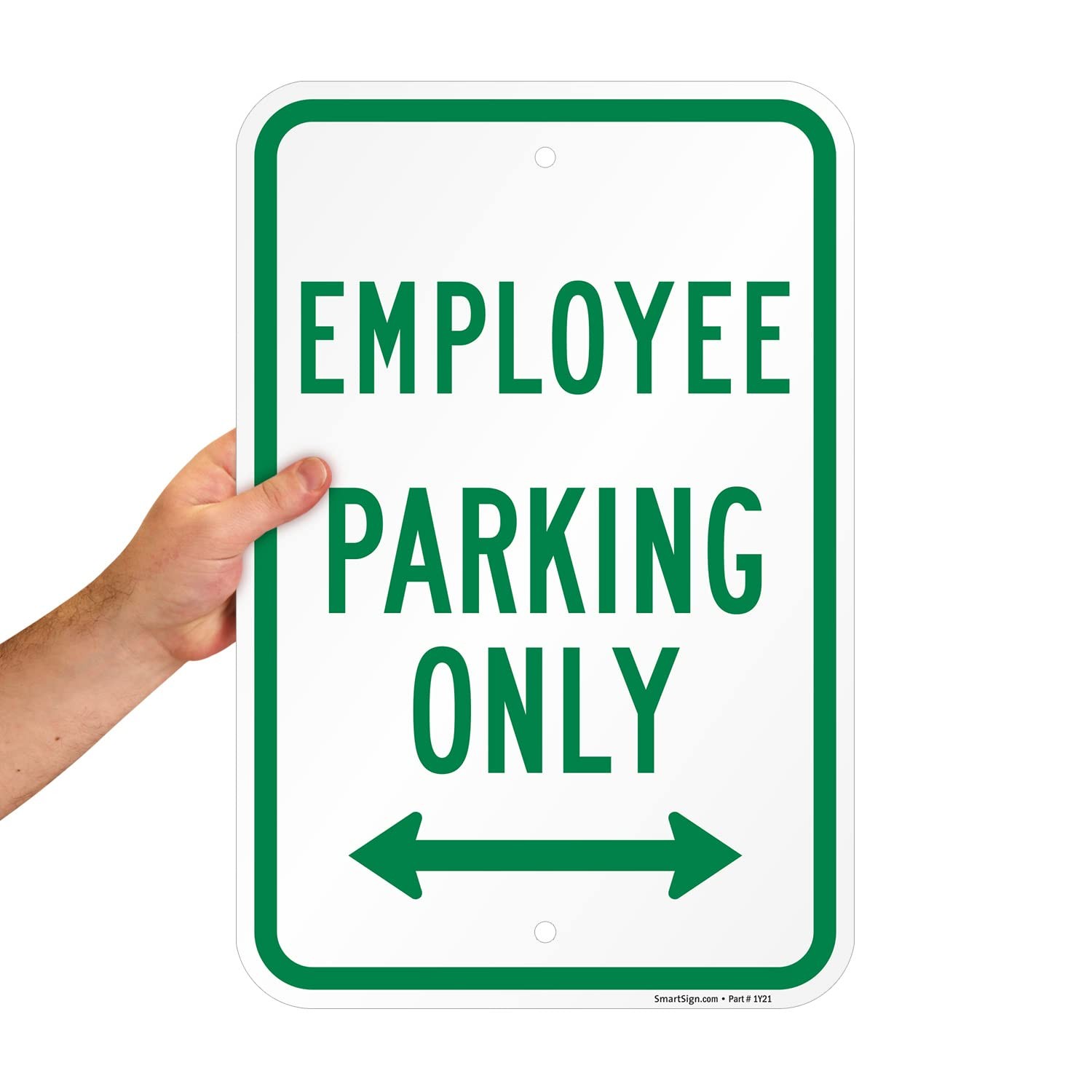 Employee Parking Only Sign Bidirectional Arrow 12×18 Inch Aluminum