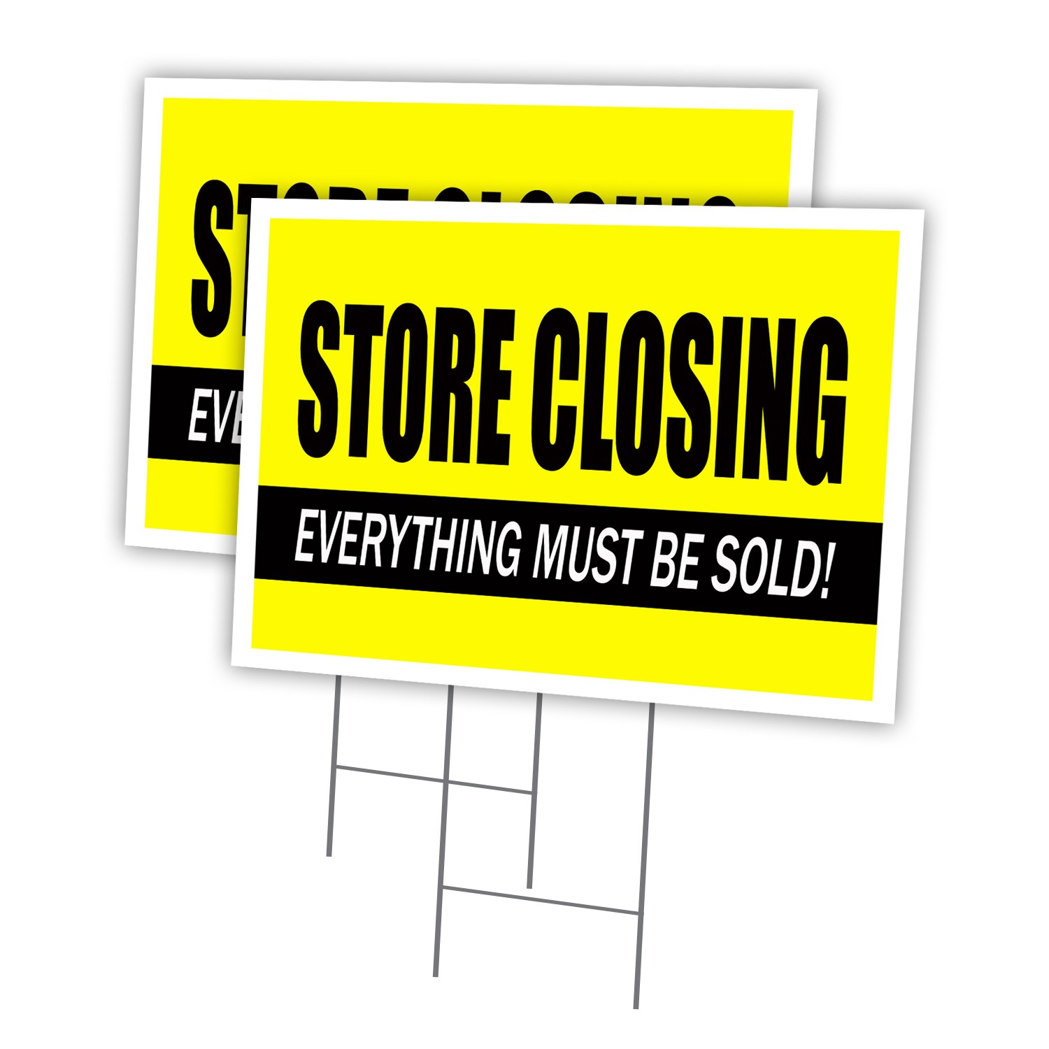 Store Closing Multi-Pack of Yard Signs & Stake outdoor plastic coroplast window