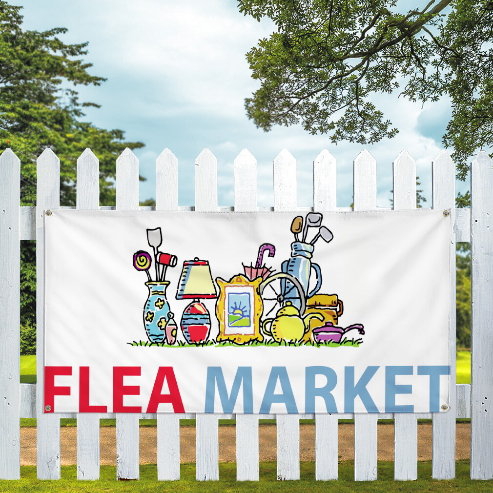 Vinyl Banner Multiple Sizes Flea Market Outdoor Advertising Printing G Business
