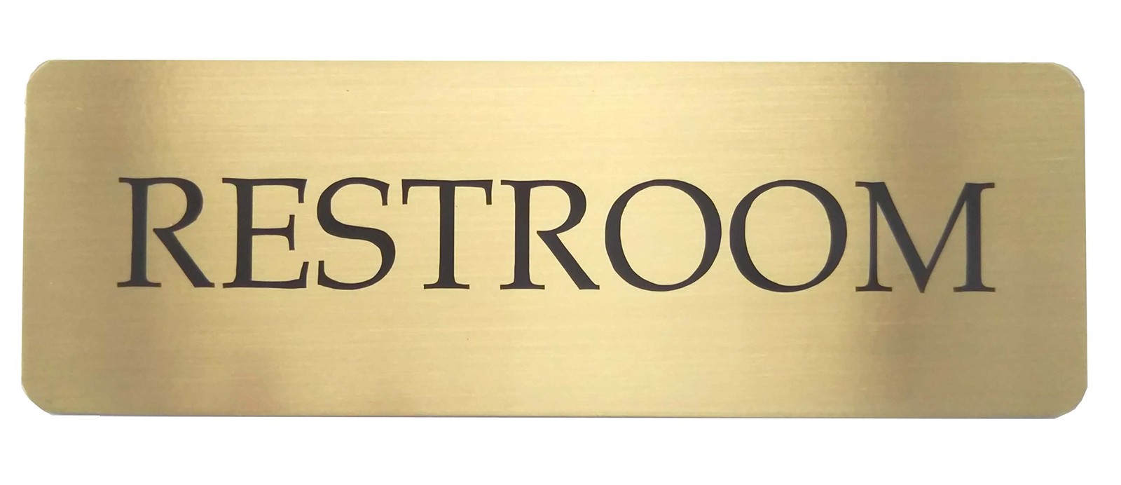 Solid Brass Restroom Sign Shines Like Gold Heavy Duty Door Wall Metal Plaque