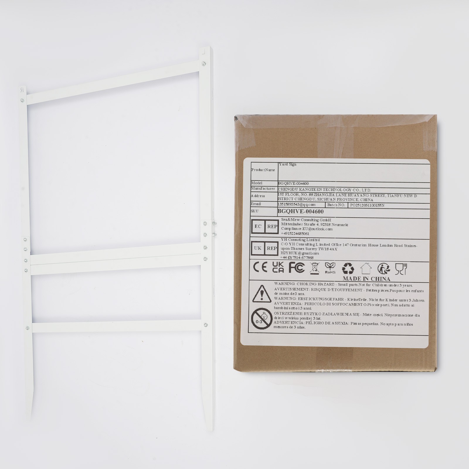 H-Frame Sign Holder Sign Holder Stand Real Estate Yard Sign Panel Stand White