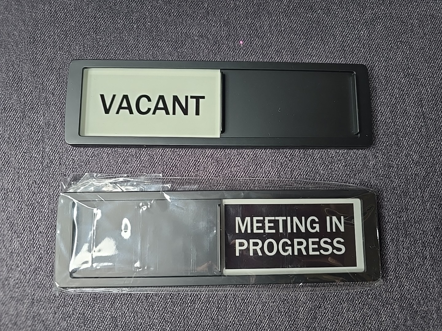 Sliding Office Door Signs Lot Of 2 Meeting In Progress Vacant Office Signs NEW